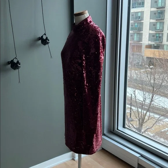 New Veronica Beard Sylee Long Sleeve Sequined Mini Dress Size 6